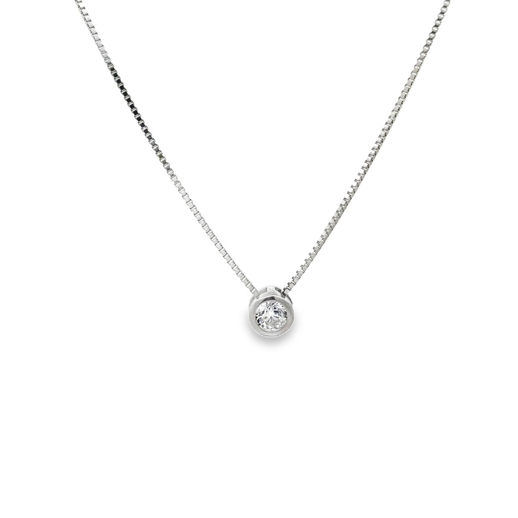 Stříbrný náhrdelník se zirkonem 42+3cm